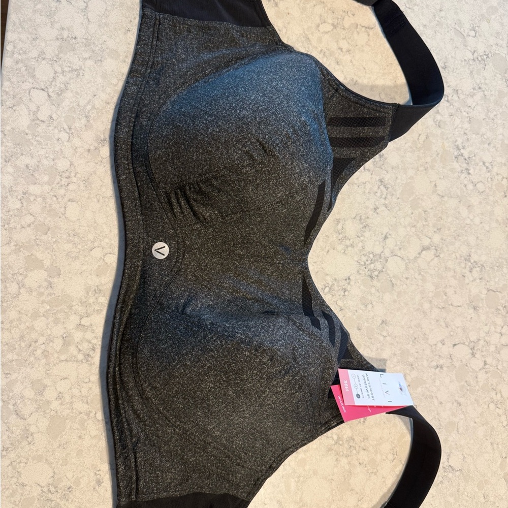 Livi Active Charcoal and Black Sports Bra